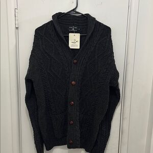Women's Black Cable Knit Cardigan